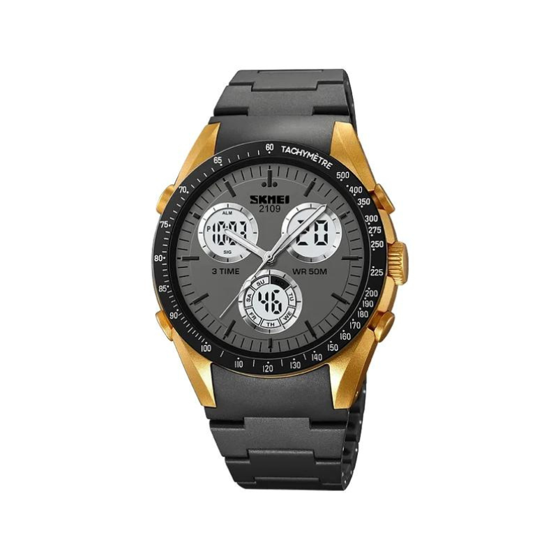 Ψηφιακό/αναλογικό ρολόι χειρός - Skmei - 2109 - Black/Gold
