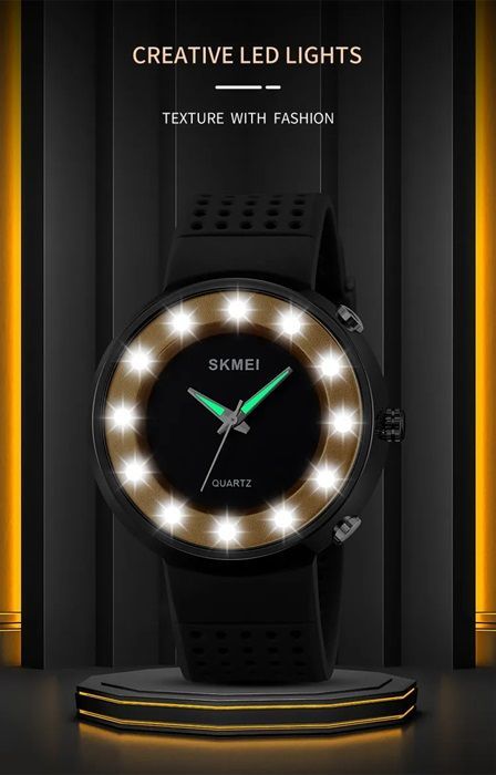 Αναλογικό ρολόι χειρός LED - Skmei - 2132 - Gold