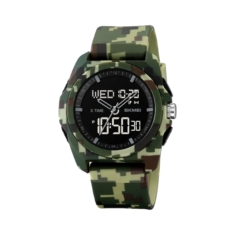 Ψηφιακό/αναλογικό ρολόι χειρός - Skmei - 2199 - Army Green