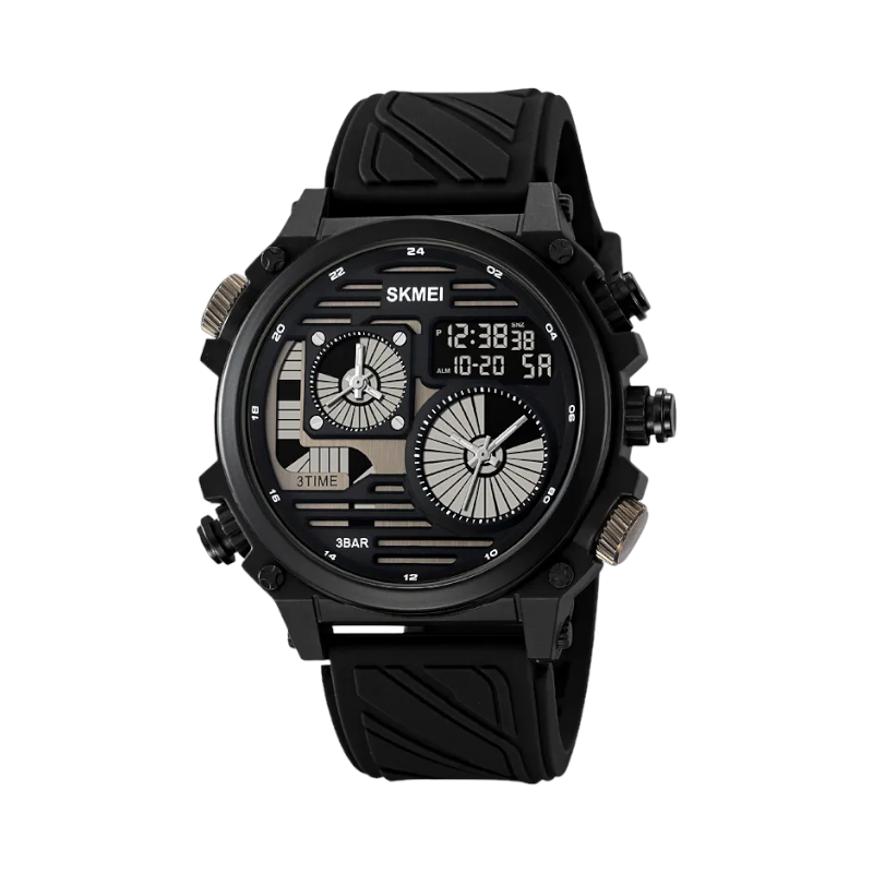 Ψηφιακό/αναλογικό ρολόι χειρός - Skmei - 2202 - Black