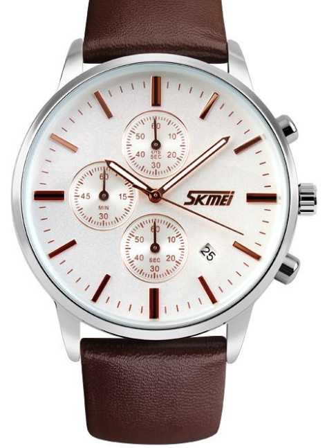Αναλογικό ρολόι χειρός - Skmei - 9103 - Brown/White ΡΟΛΟΓΙΑ>Ρολόγια χειρός>Αναλογικά ρολόγια χειρός