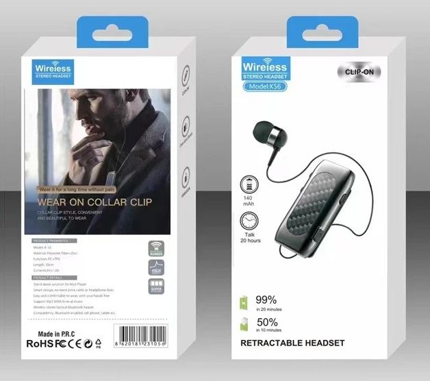 Ασύρματο ακουστικό Bluetooth - K56 - 231056 - Black