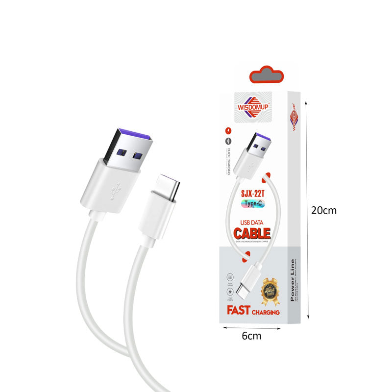 Wisdomup Καλώδιο Φόρτισης και Μεταφοράς Δεδομένων USB σε Type-C SJX-22T - USB to Type-C Charging and Data Cable