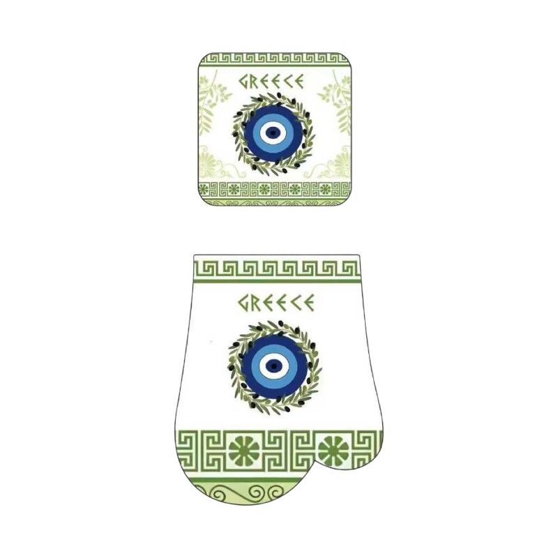 Γάντι & πιάστρα φούρνου Souvenir - Σετ 6pcs - Greece - 241880