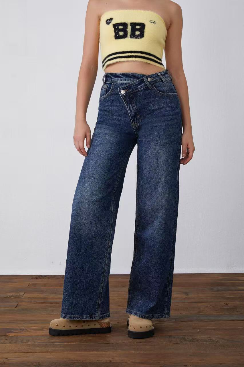 ADORO Women's Wide Leg Jeans Blue