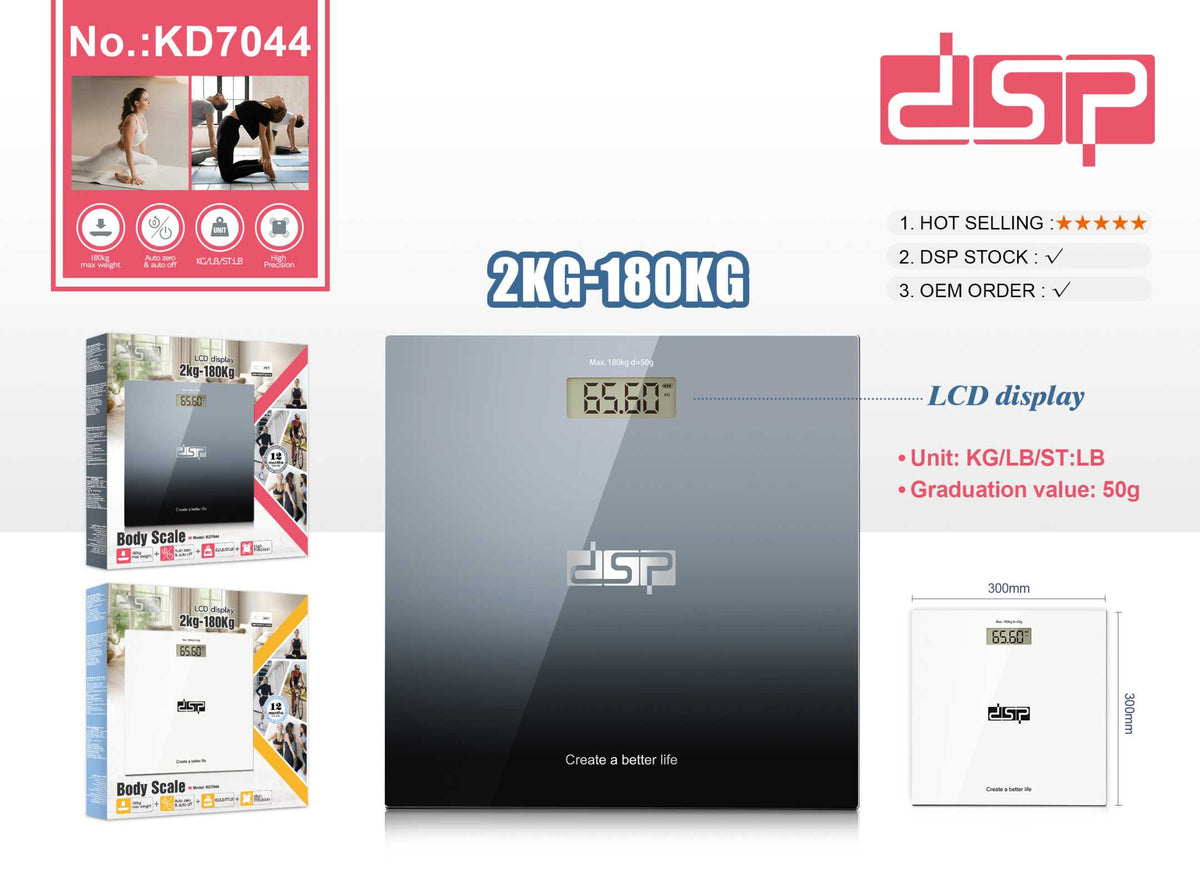 Ψηφιακή ζυγαριά μπάνιου - KD7044 - DSP - 618588 - White