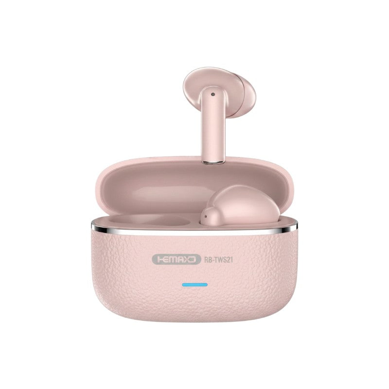 Ασύρματα ακουστικά Bluetooth με θήκη φόρτισης - KMS-E27 - 260274 - Pink
