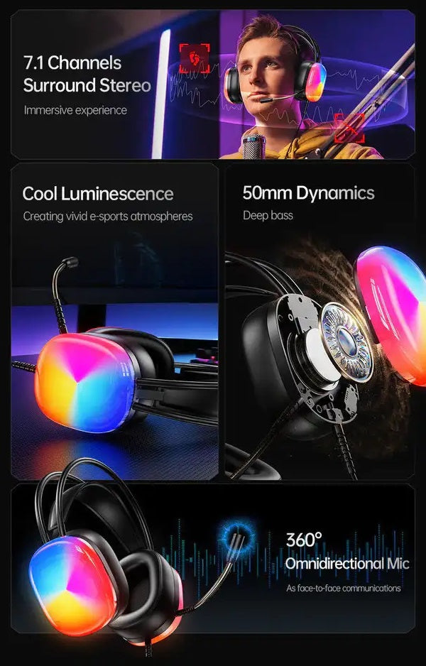 Ενσύρματα ακουστικά - LED RGB Headphones - GM-11 - AWEI - 260868 - Grey ΕΙΔΗ ΤΕΧΝΟΛΟΓΙΑΣ>Gadgets>Ακουστικά headphones