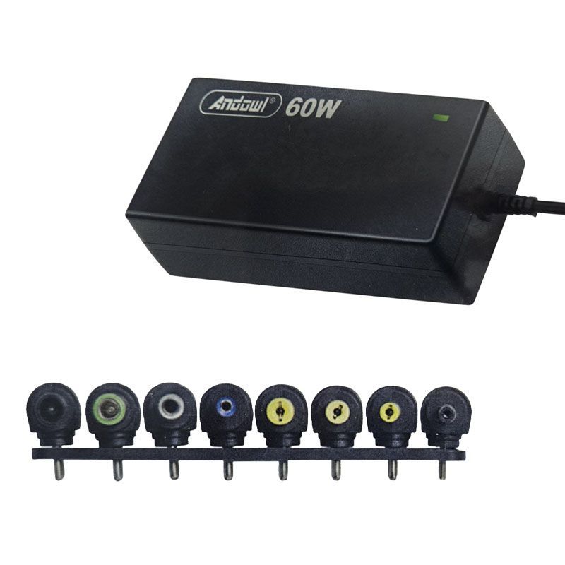 Andowl Universal Τροφοδοτικό Φόρτισης Laptop 60W με 8 Αντάπτορες - Power Adaptor