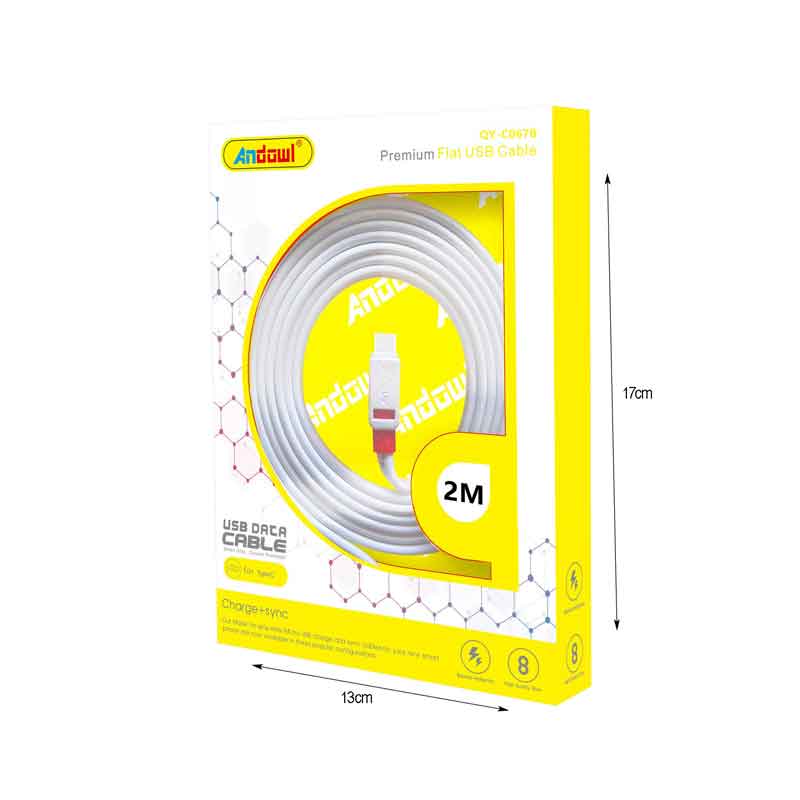 Andowl Καλώδιο μεταφοράς δεδομένων USB 2.0 2m TypeC QY-C067B- Data Cable