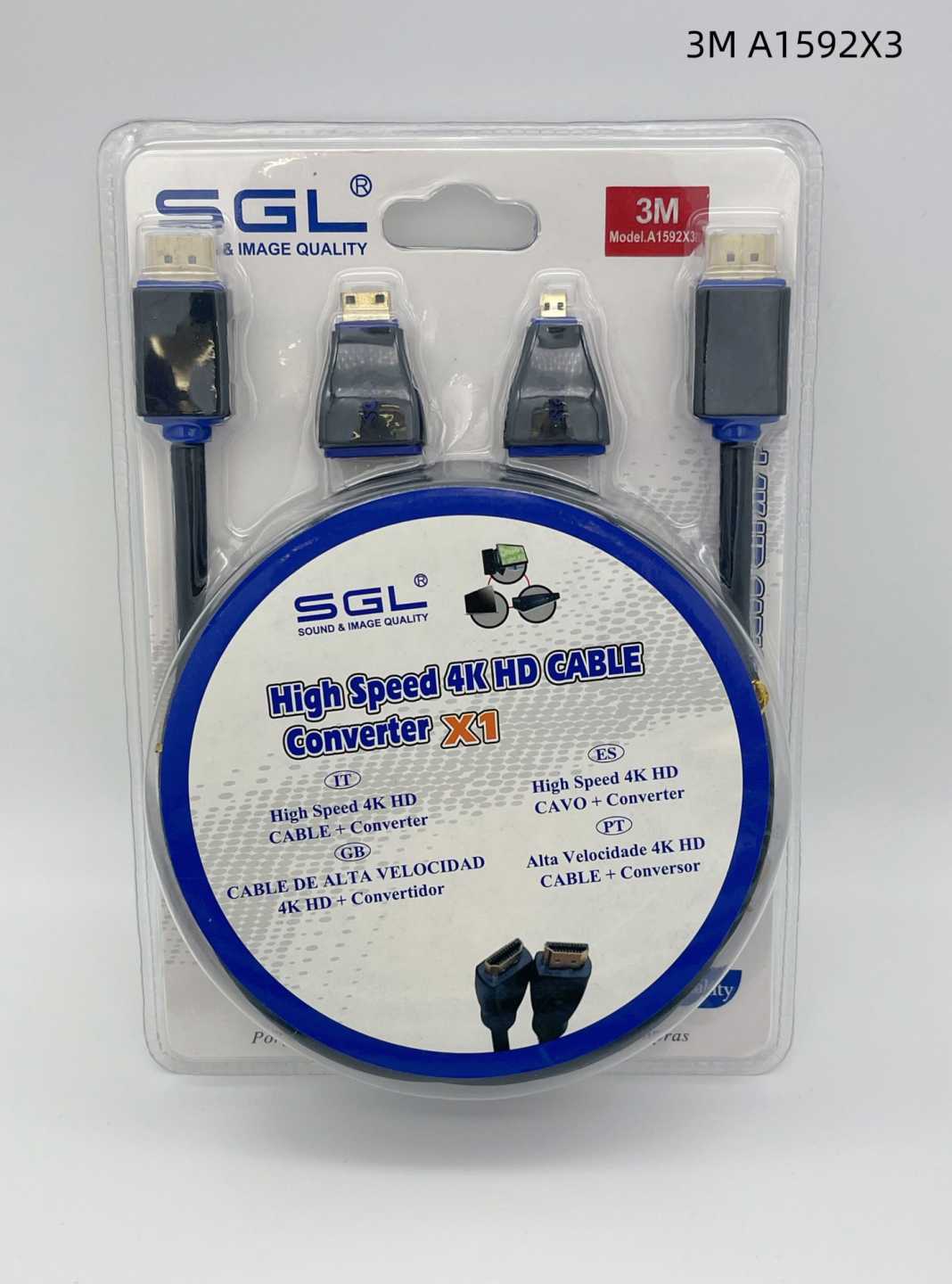 Σετ καλώδιο HDMI & αντάπτορες Mini/Micro HDMI - A1592X3 - 3m - 095639