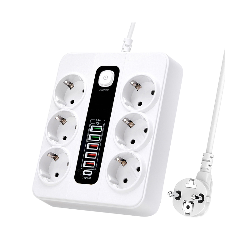 Πολύπριζο 6 θέσεων με διακόπτη & θύρες USB - KOS-27018EU - 270181 ΦΩΤΙΣΜΟΣ & ΕΝΕΡΓΕΙΑ>Είδη φωτισμού & αναλώσιμα>Καλωδιώσεις & πολύπριζα