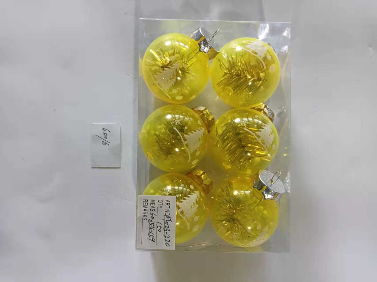 Σετ Χριστουγεννιάτικες μπάλες - 6cm - 6pcs - 232204