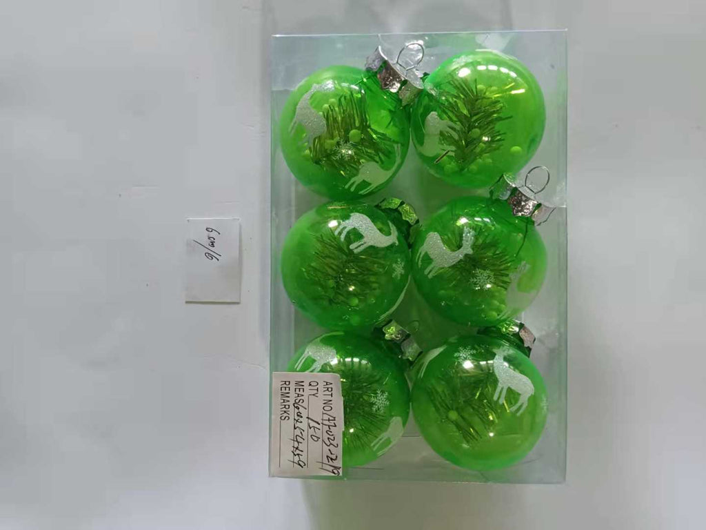 Σετ Χριστουγεννιάτικες μπάλες - 6cm - 6pcs - 23219