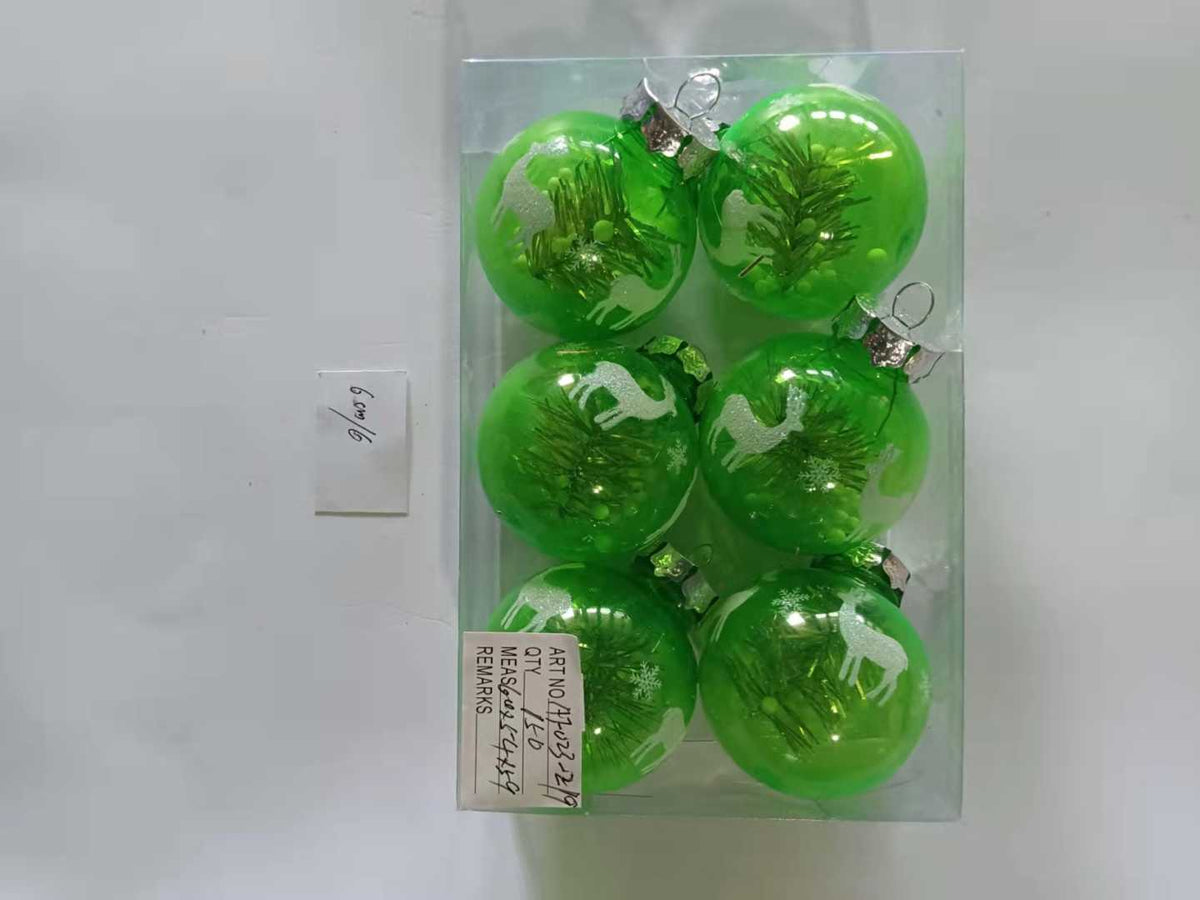 Σετ Χριστουγεννιάτικες μπάλες - 6cm - 6pcs - 23219