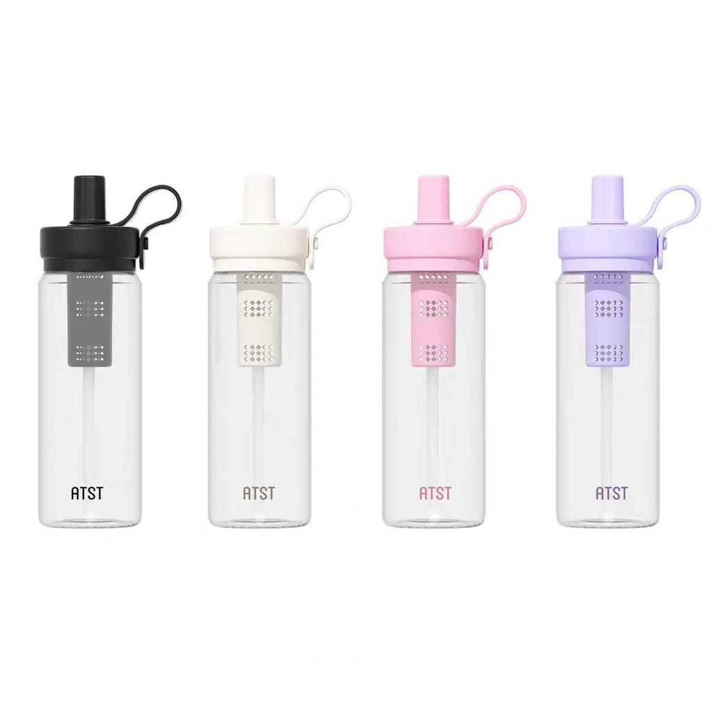 Φορητό παγούρι πλαστικό με καλαμάκι - 750ml - 413234 - Beige