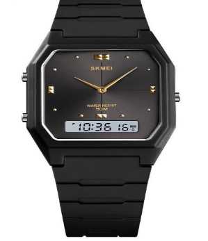 Ψηφιακό/αναλογικό ρολόι χειρός - Skmei - 1604 - Black/Black