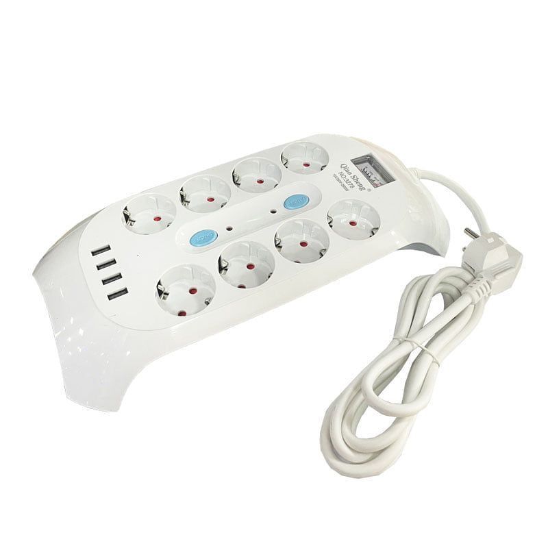 Qiao Sheng  Πολύμπριζο 8 Θέσεων 10Α/250V-2500W 2m NO:3278 - Smart power 8 power socket