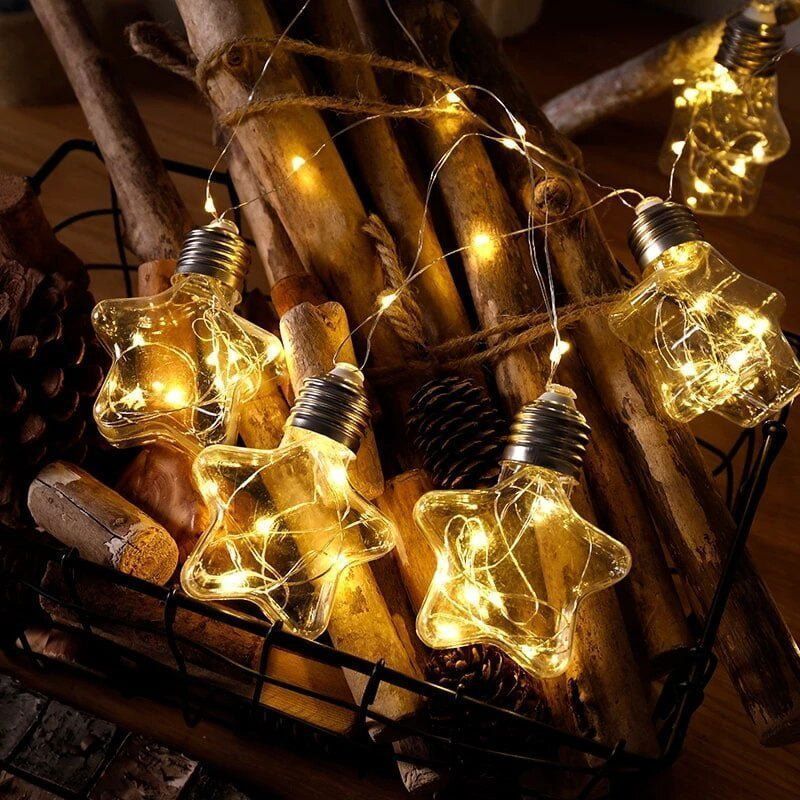 LED χριστουγεννιάτικα φωτάκια θερμό φως 3m 10 τεμάχια - Christmas deco lights