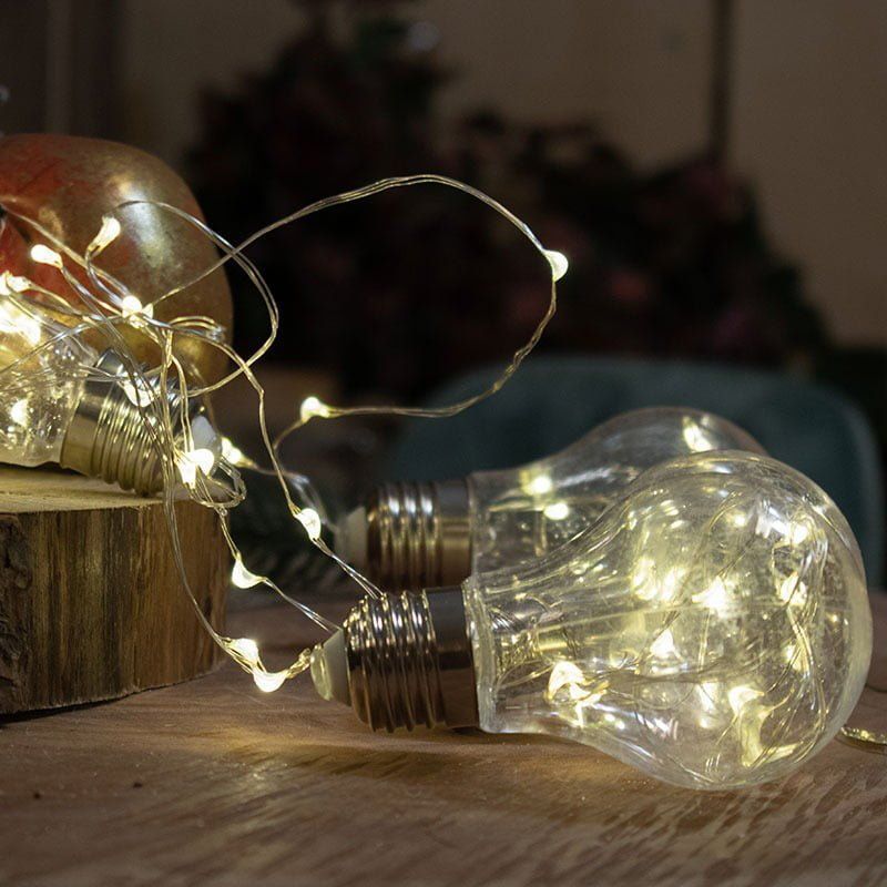 LED χριστουγεννιάτικα φωτάκια θερμό φως 3m 10τμχ - Christmas decoration lights warm light