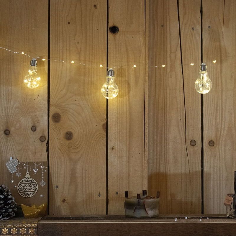 LED χριστουγεννιάτικα φωτάκια θερμό φως 3m 10τμχ - Christmas decoration lights warm light