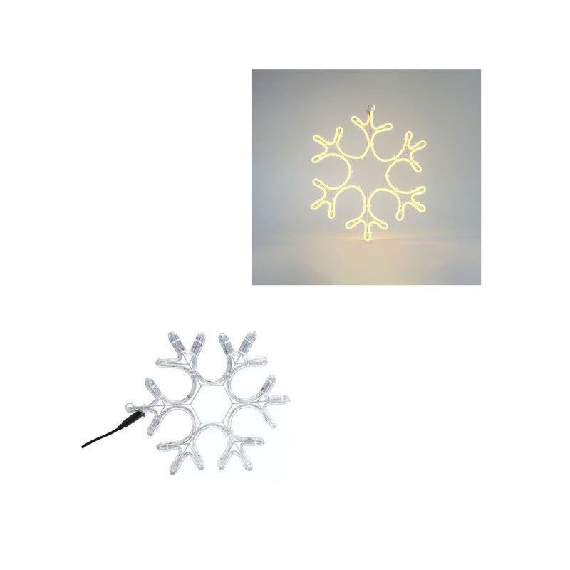Χιονονιφάδα Led Θερμό Φως με καλώδιο - Christmas snowflake light LED