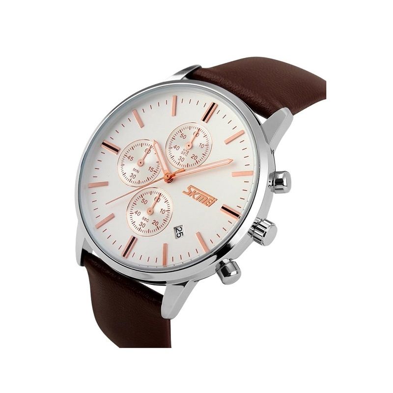 Αναλογικό ρολόι χειρός - Skmei - 9103 - Brown/White ΡΟΛΟΓΙΑ>Ρολόγια χειρός>Αναλογικά ρολόγια χειρός
