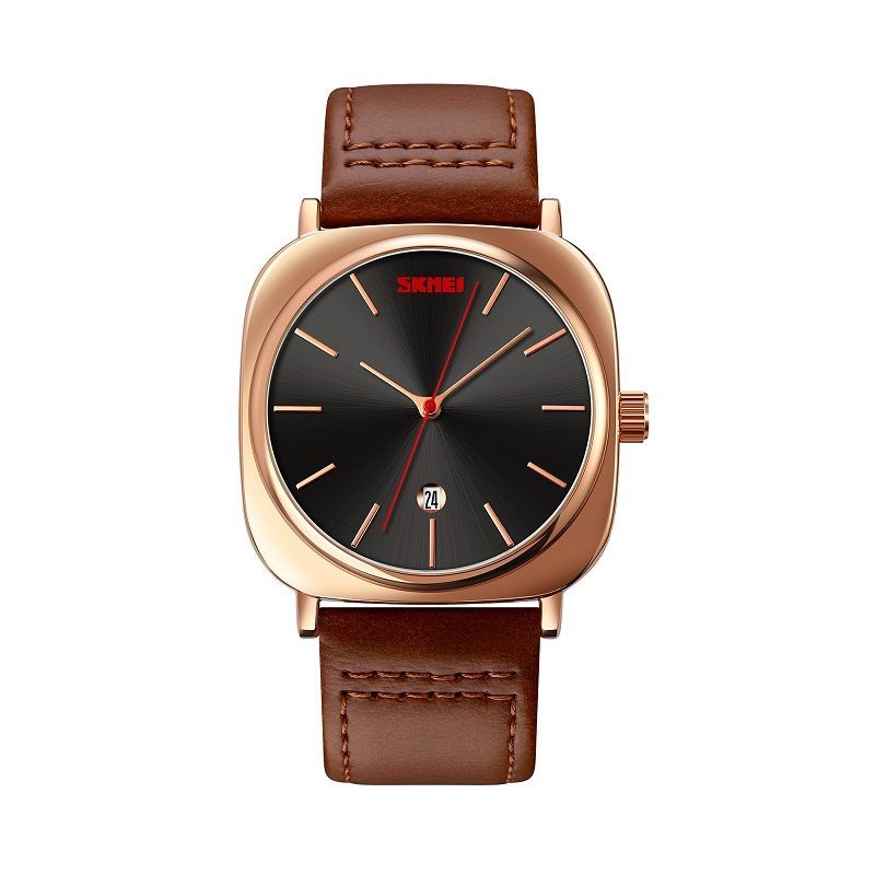 Αναλογικό ρολόι χειρός - Skmei - 9266 - Brown/Gold
