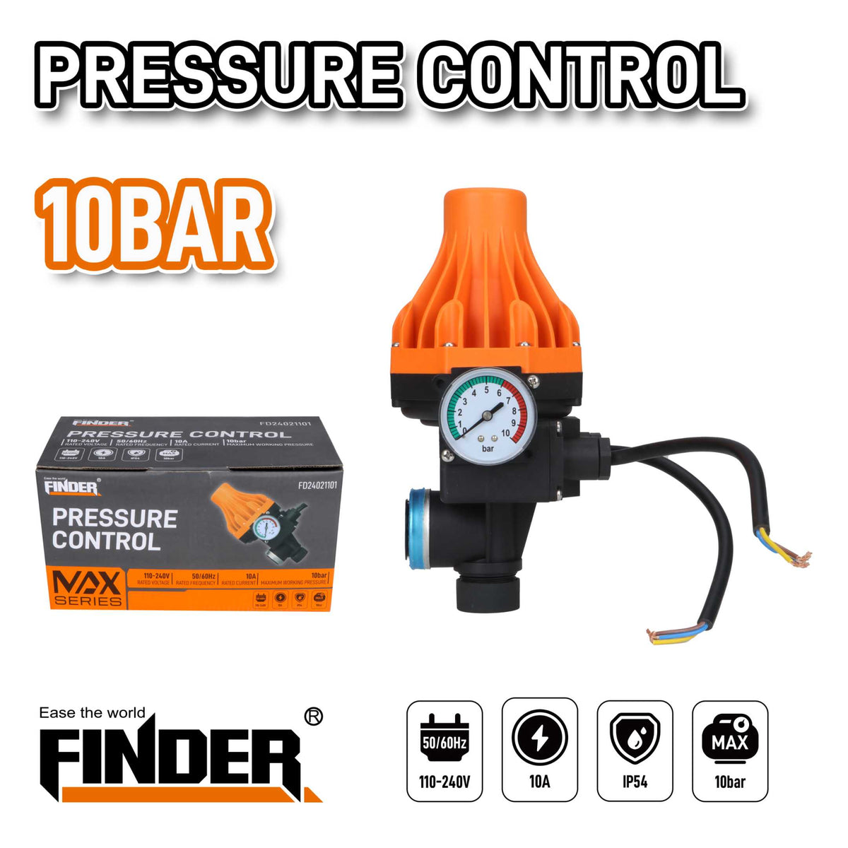 Ηλεκτρικός ελεγκτής πίεσης νερού - 1100W - Finder - 198604 ΕΡΓΑΛΕΙΑ & ΕΠΑΓΓΕΛΜΑΤΙΚΟΣ ΕΞΟΠΛΙΣΜΟΣ>Εργαλεία>Ηλεκτρικά Εργαλεία Finder©