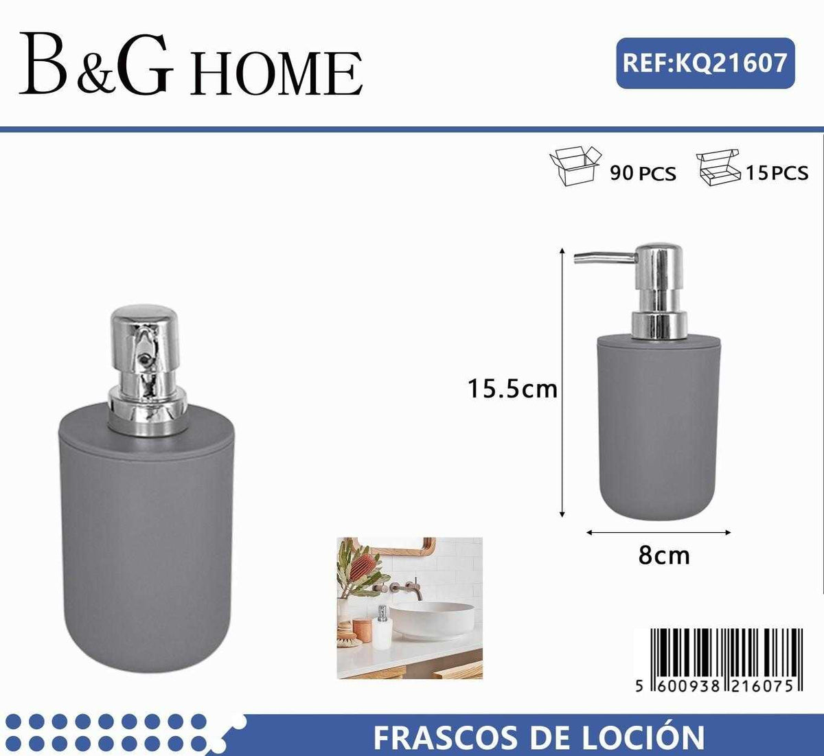 Θήκες κρεμοσάπουνου Dispenser πλαστικές - Σετ 5pcs - Grey - 21607