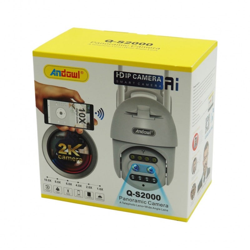ΚΑΜΕΡΑ ΠΑΡΑΚΟΛΟΥΘΗΣΗΣ 2K HD IP ANDOWL Q-S2000X ΚΕΝΤΡΙΚΟ > ΑΣΦΑΛΕΙΑ > ΚΑΜΕΡΕΣ smart WiFi ΚΑΙ IP