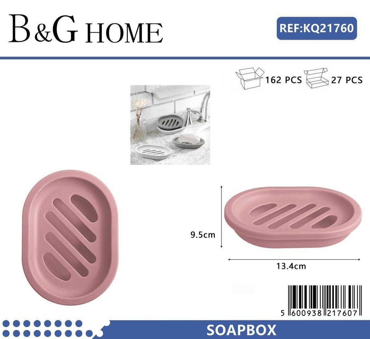 Σαπουνοθήκες μπάνιου πλαστικές - Σετ 5pcs - Pink - 21760