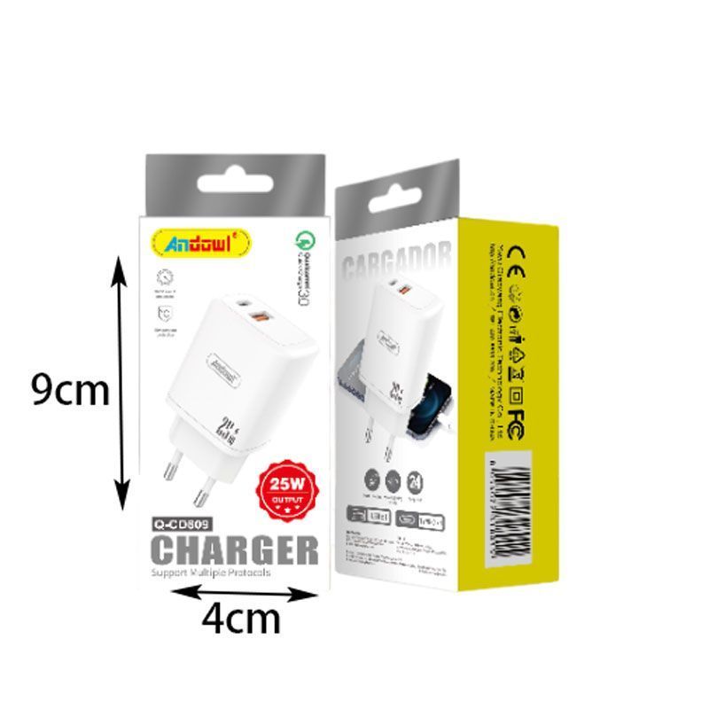 Andowl Φορτιστής 2 θυρών Q-CD809 - Charger 25W