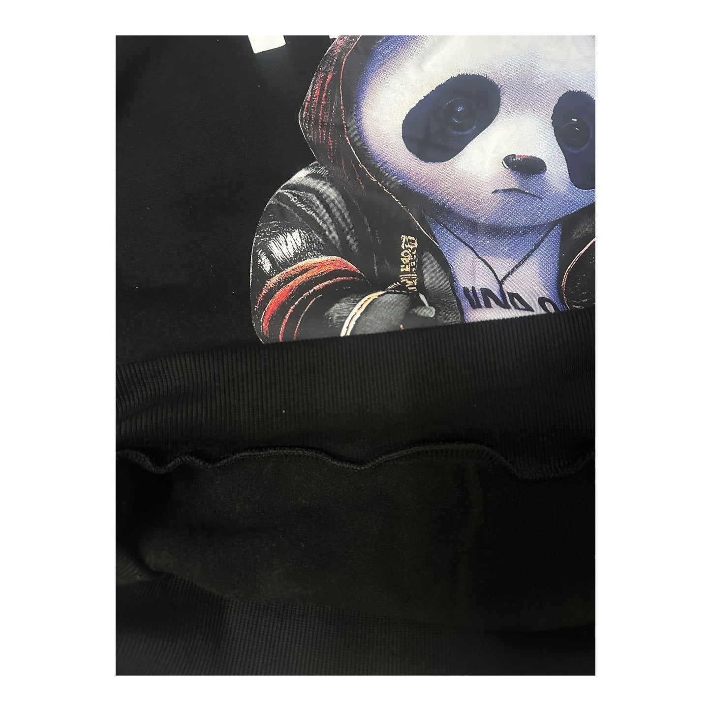 Belman Design Men's Hoodie with Panda Pattern Black