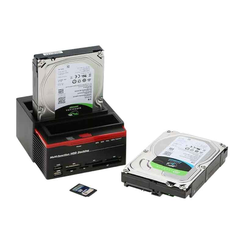 Andowl AN-Q-HD50 Docking Station για 2 Σκληρούς Δίσκους SATA 2.5" / 3.5" με σύνδεση USB 2.0 - All in 1 Multi-function HDD Docking
