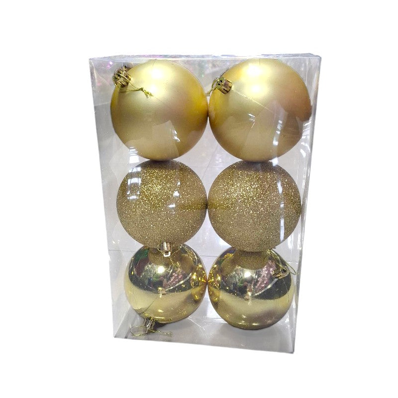 Σετ Χριστουγεννιάτικες μπάλες - 10cm - 6pcs - 326000 - White