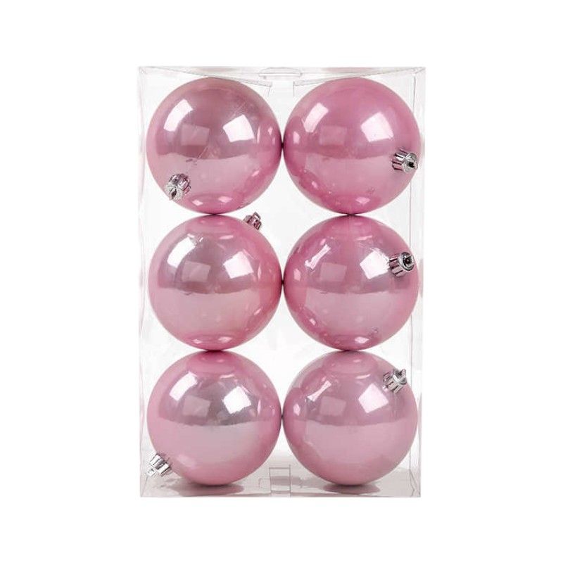 Σετ Χριστουγεννιάτικες μπάλες - 10cm - 6pcs - 326000 - White