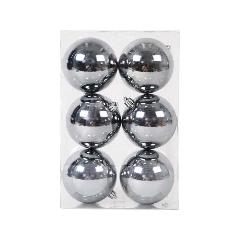 Σετ Χριστουγεννιάτικες μπάλες - 10cm - 6pcs - 326000 - White
