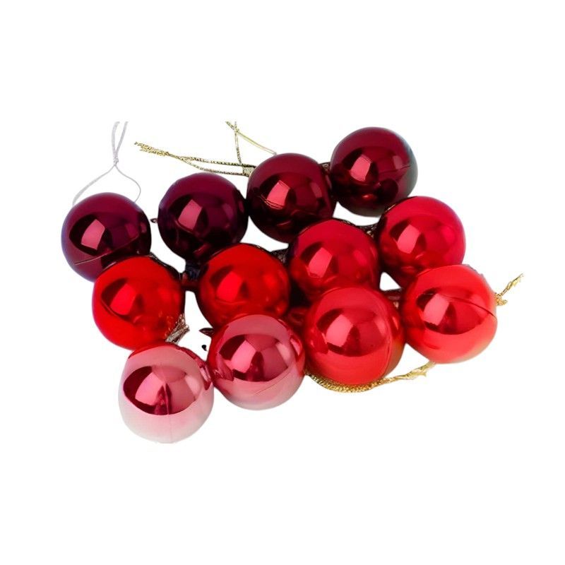 Σετ Χριστουγεννιάτικες μπάλες - 8cm - 12pcs - 326048 - Pink