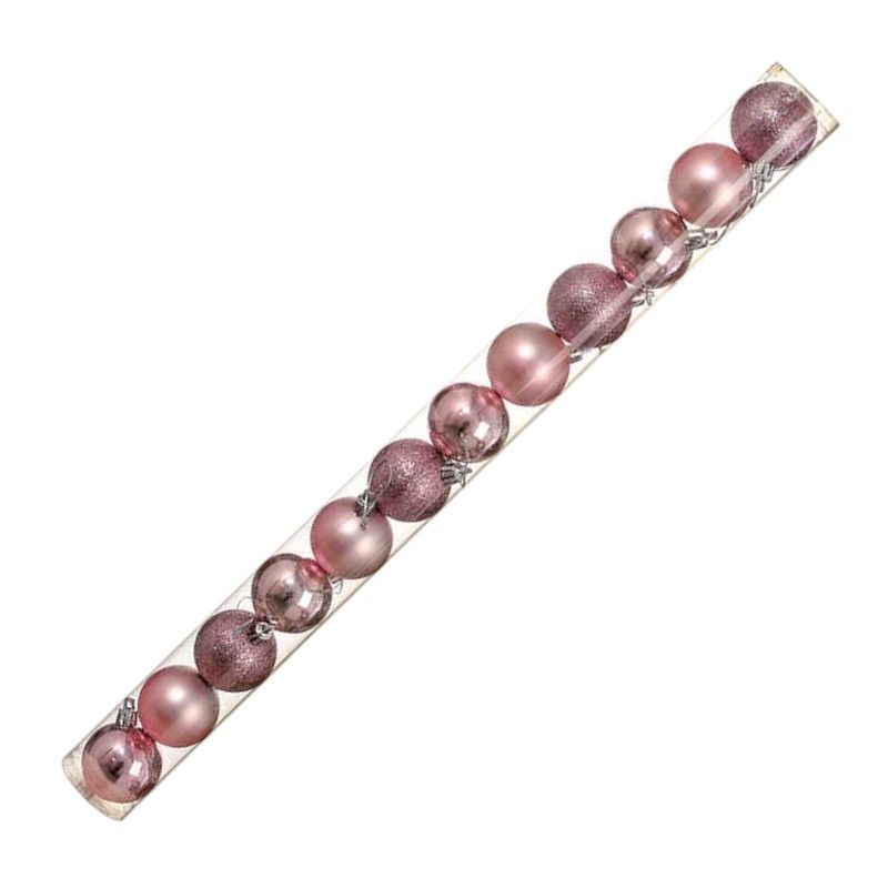 Σετ Χριστουγεννιάτικες μπάλες - 8cm - 12pcs - 326055 - White