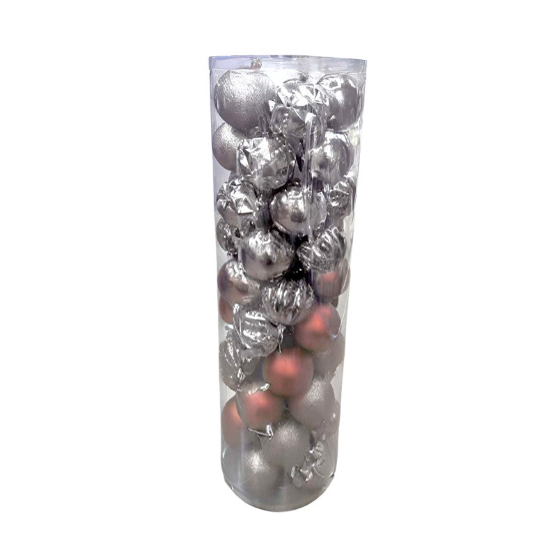 Σετ Χριστουγεννιάτικες μπάλες - 8cm - 50pcs - 326116 - White