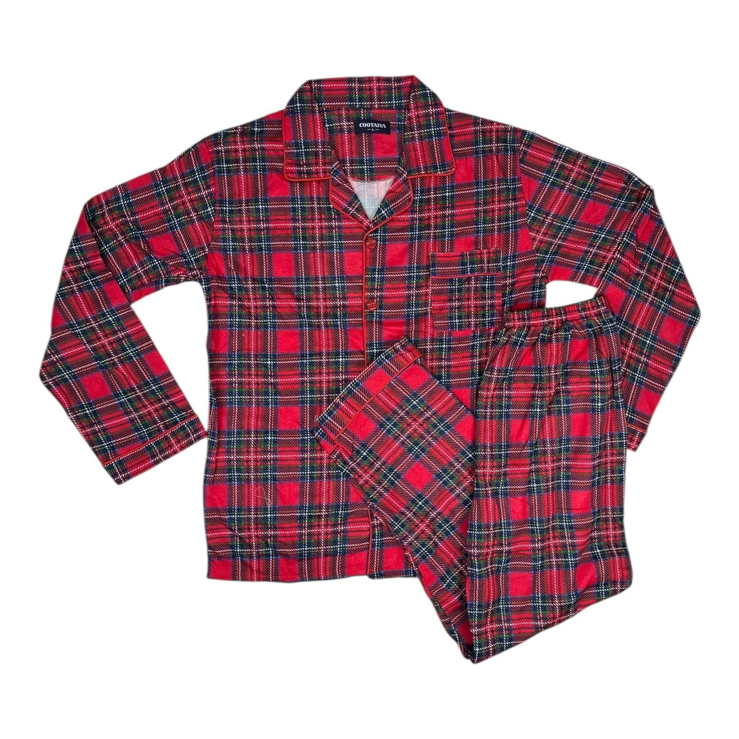 Angel Shopping Χειμερινό Γυναικείο Σετ Πιτζάμας Κόκκινο