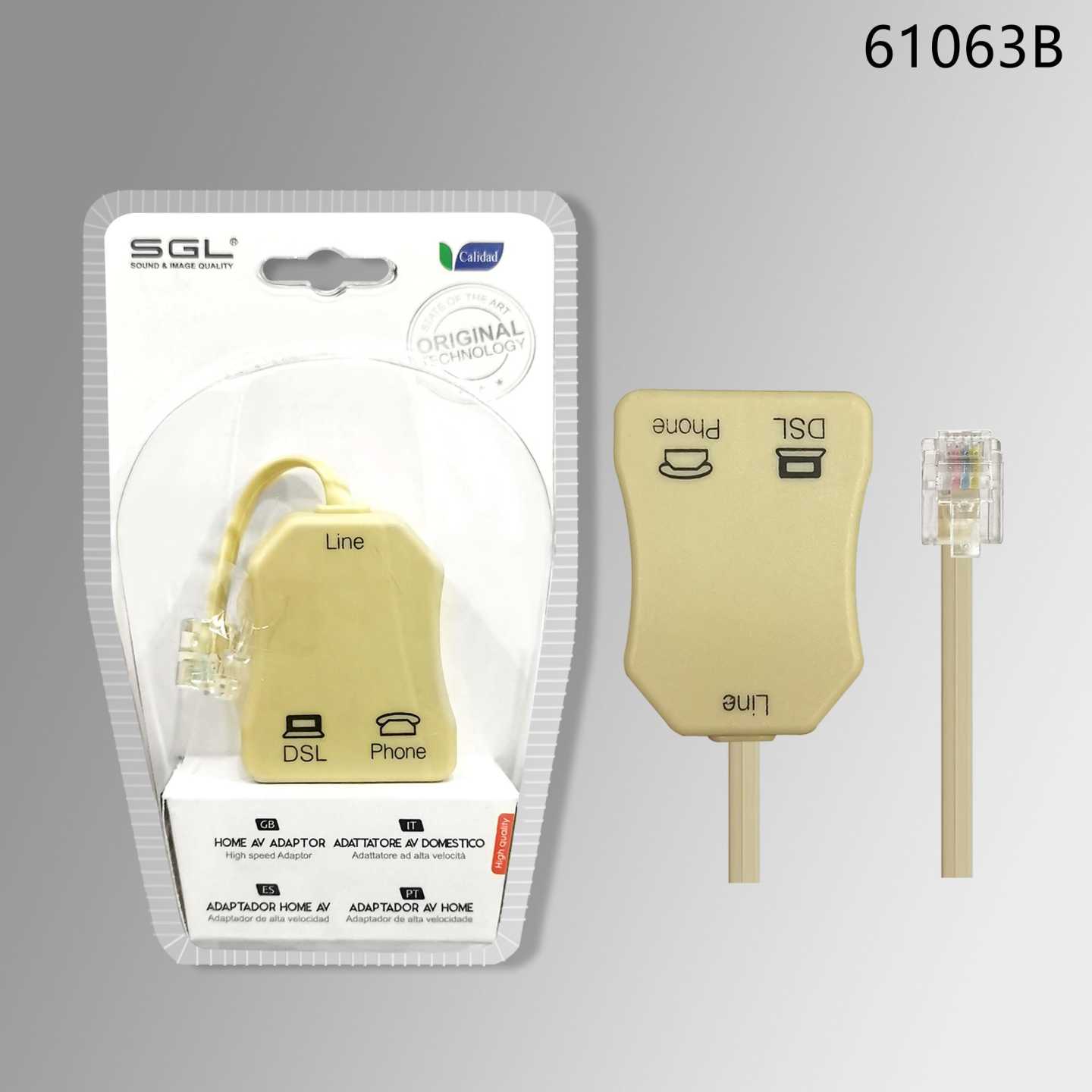 Διακλαδωτής ADSL με φίλτρο για Modem/Router & PSTN - ADSL Splitter - 61063B - 098531