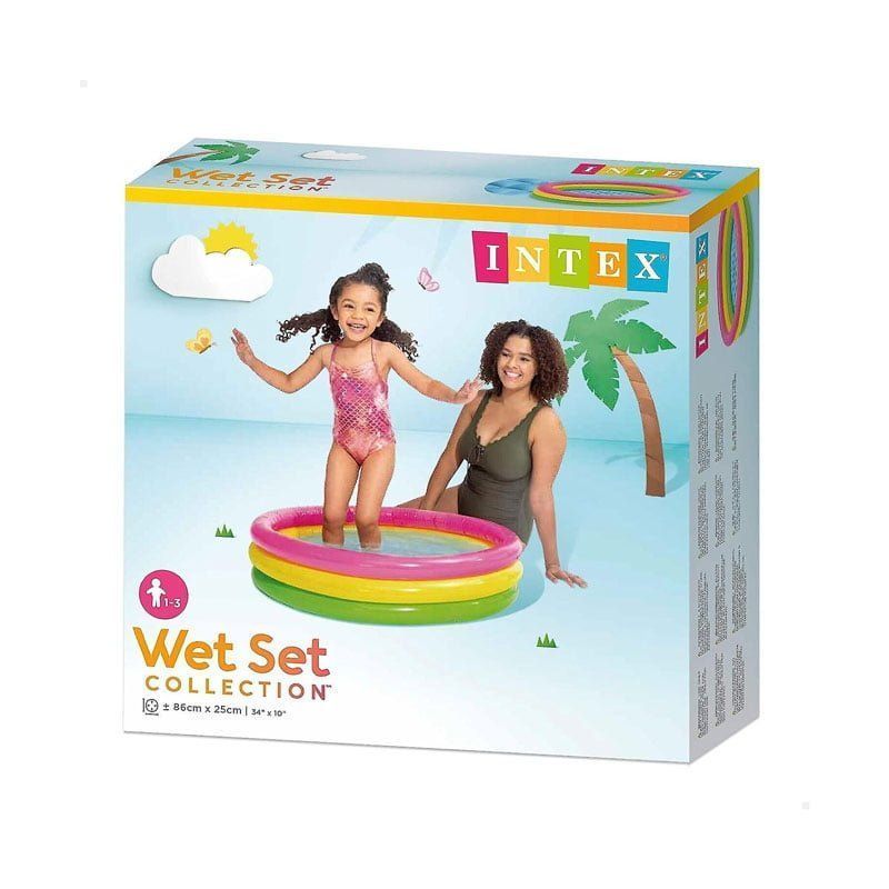 Intex παιδική πισίνα φουσκωτή #58924NP 86cm x 25cm - Wet Set Three-ring pool