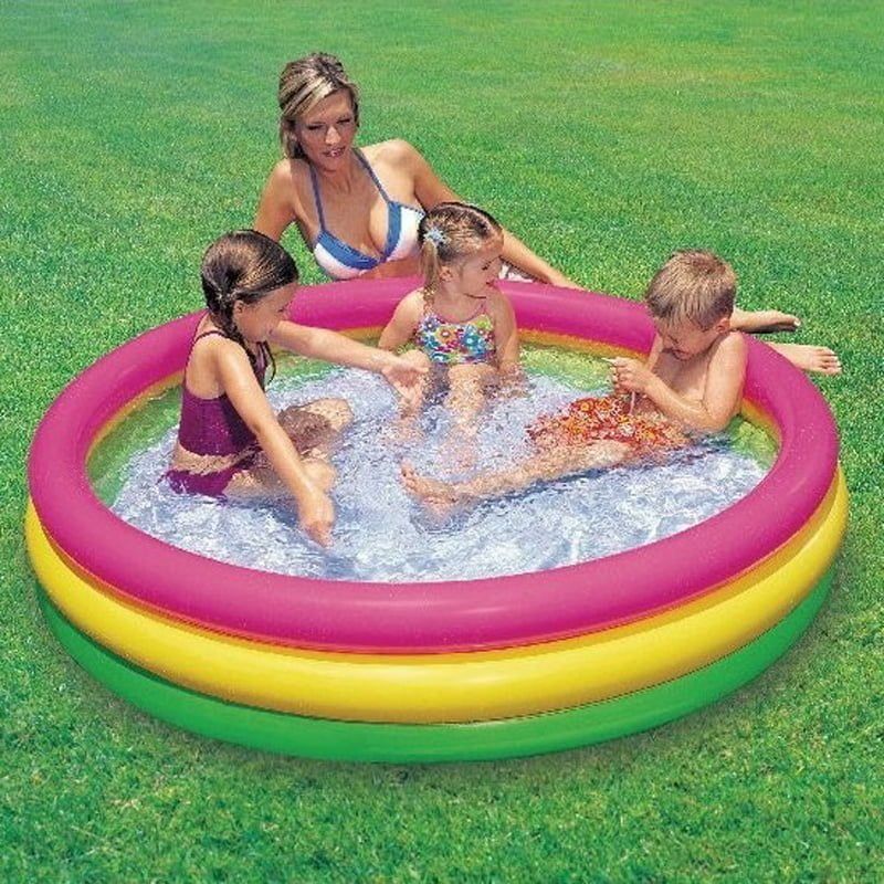 Intex παιδική πισίνα φουσκωτή 1.14x25cm 57412NP - Wet Set Collection Three-ring pool
