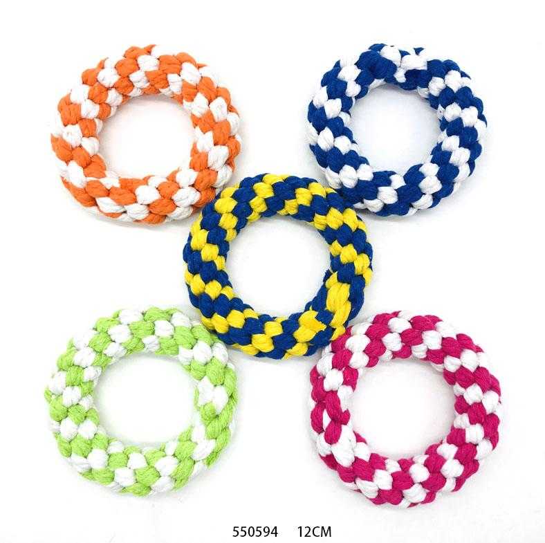 Παιχνίδι σκύλου κρίκος σχοινί - 12cm - 12pcs - 550594