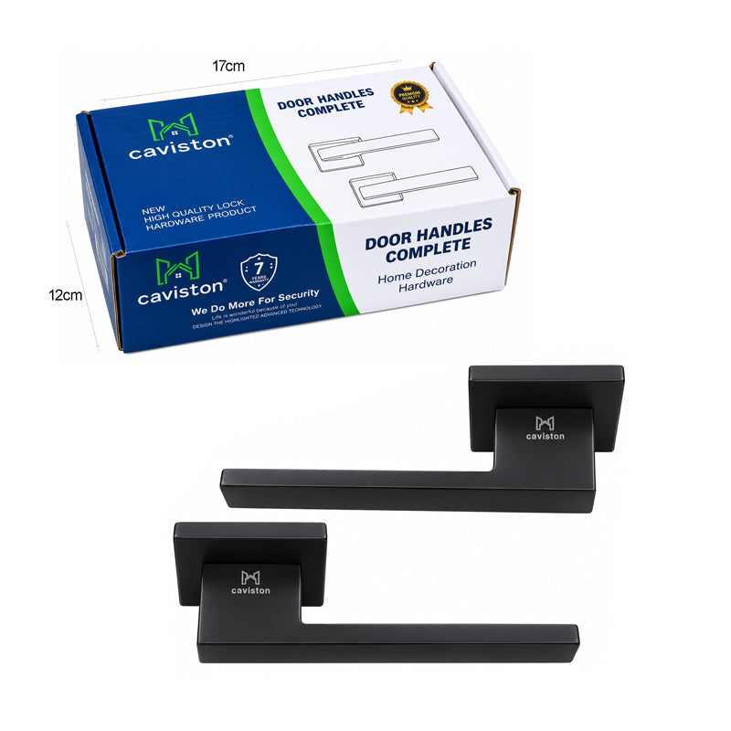 Caviston Σετ Πόμολα Πόρτας Μαύρα 2 Τεμαχίων - Caviston Black Door Handle Set 2 Pieces