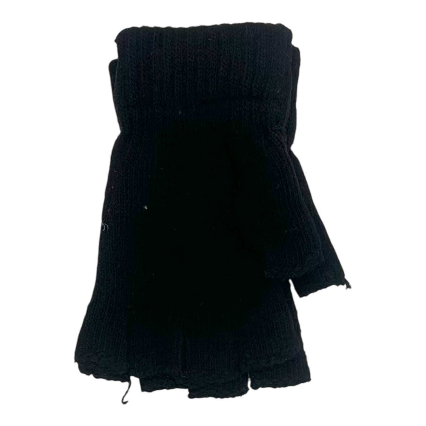 Men's Knitted Gloves with Cut Fingers Black