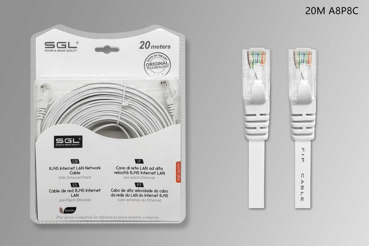 Καλώδιο δικτύου Ethernet - Πλακέ - A8P8C - 20m - 096452