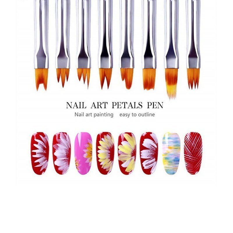 Σετ πινέλα νυχιών 8τμχ - Nail brushes 8 pcs